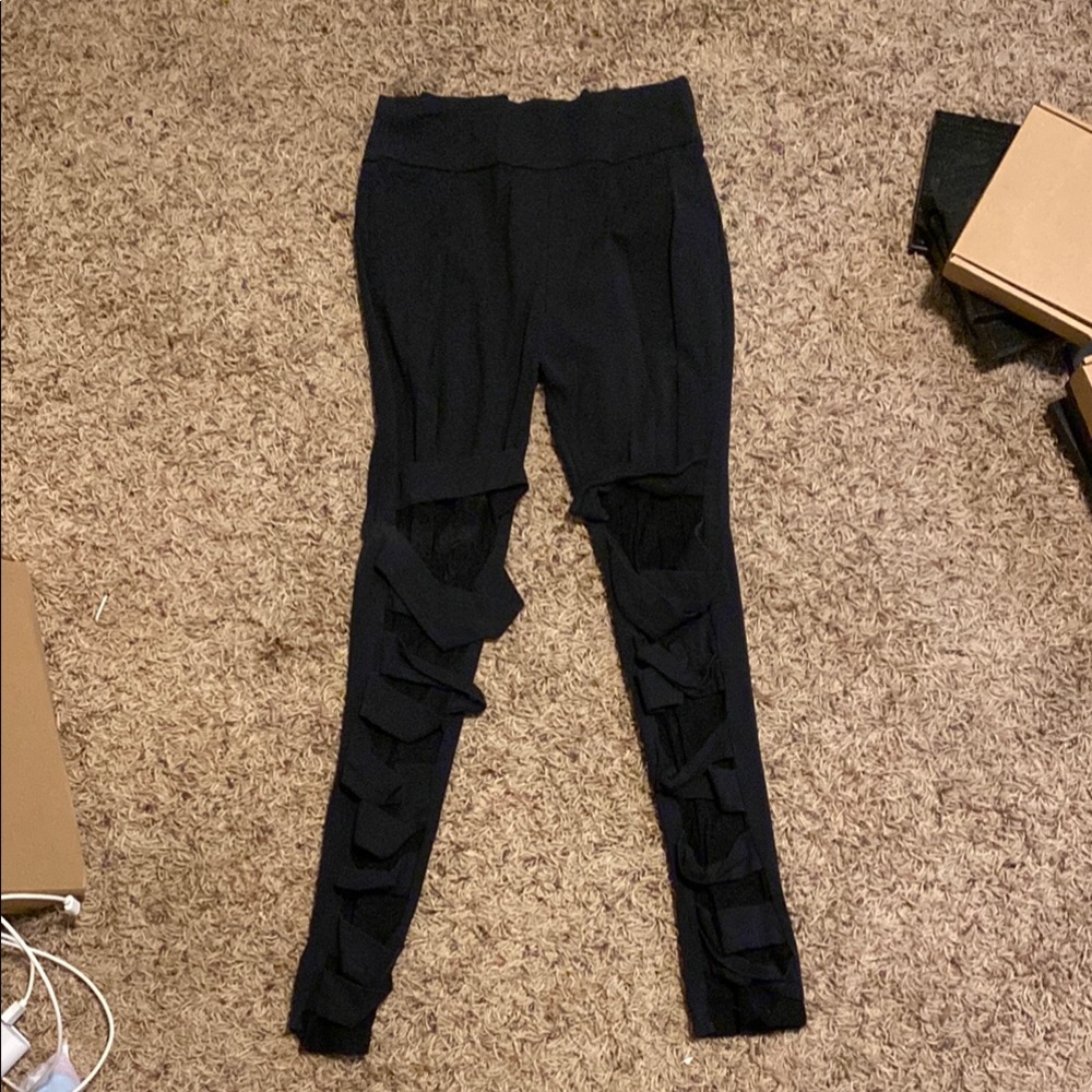 Killstar Black Leggings with Cut-Out Design